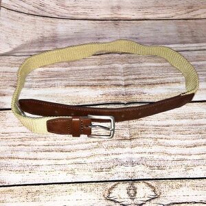 Classic Belt / khaki canvas and Brown belt Size L